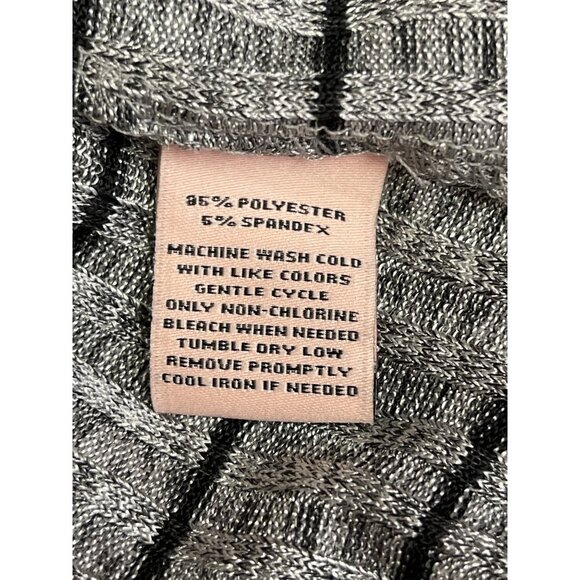 Juicy Couture Women's Top Shirt One Shoulder Ruffle Grey Black Stripe XL NEW - Picture 7 of 7